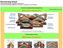 Tablet Screenshot of boomerangshack.com